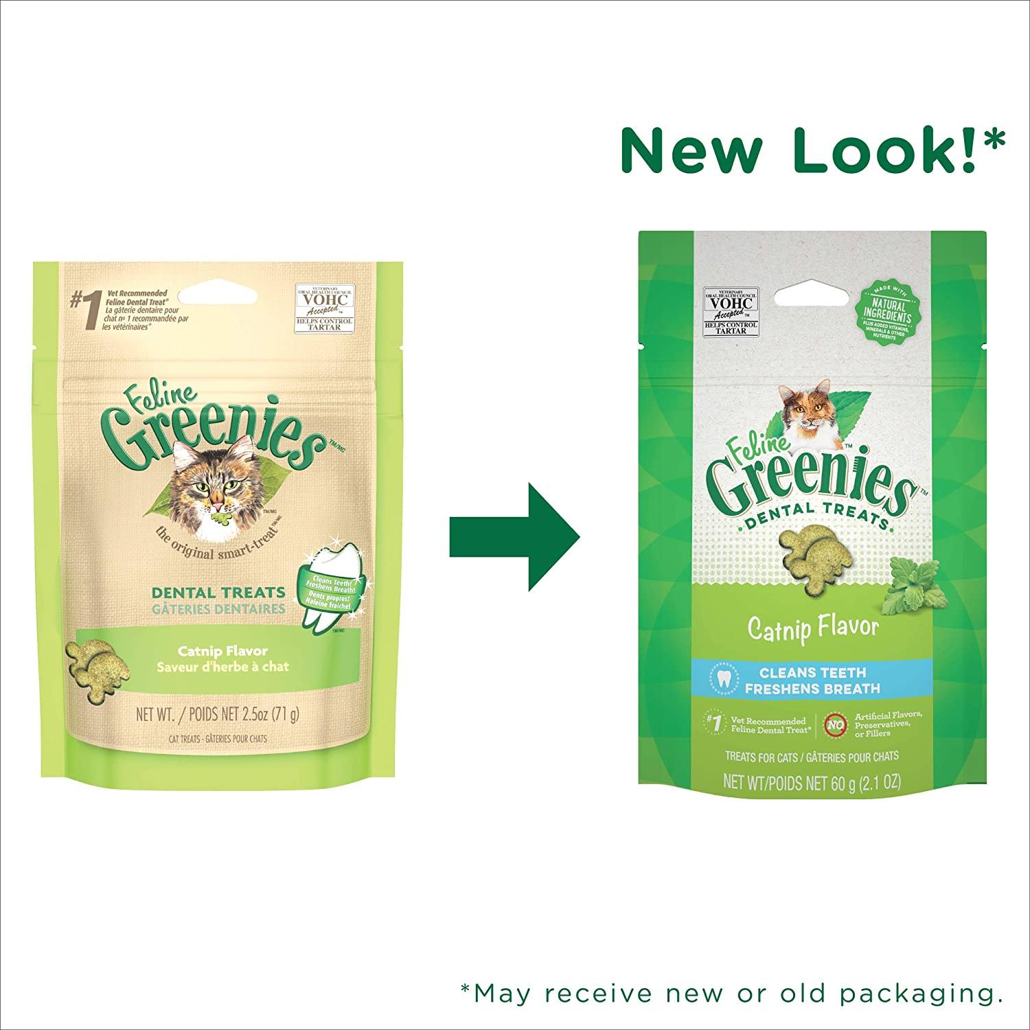Greenies Feline Catnip Dental Cat Treats - 2.1 oz