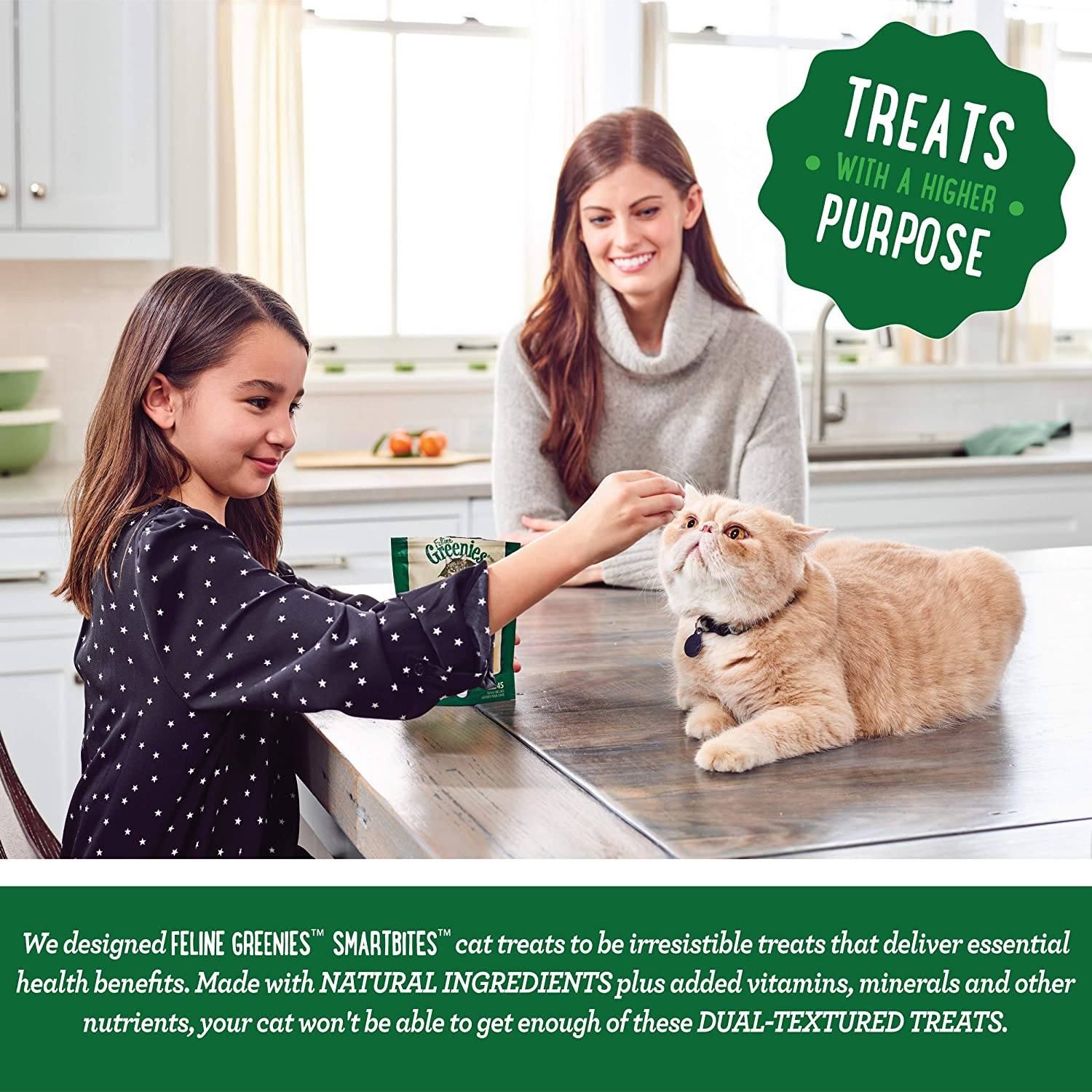 Greenies Feline SmartBites Hairball Control Chicken Dental Cat Treats - 2.1 oz