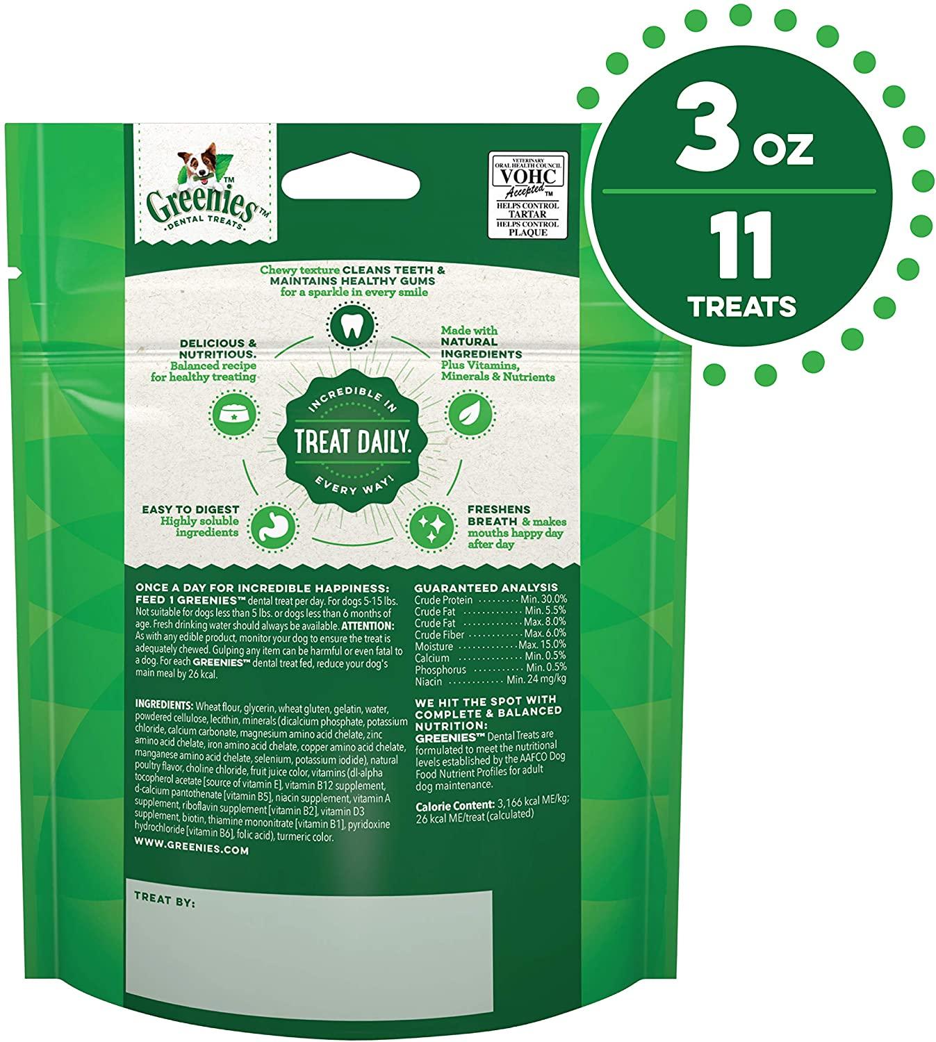 Greenies Teenie Trial Size Treat Pack Dental Dog Treats - 3 oz - 10 Count