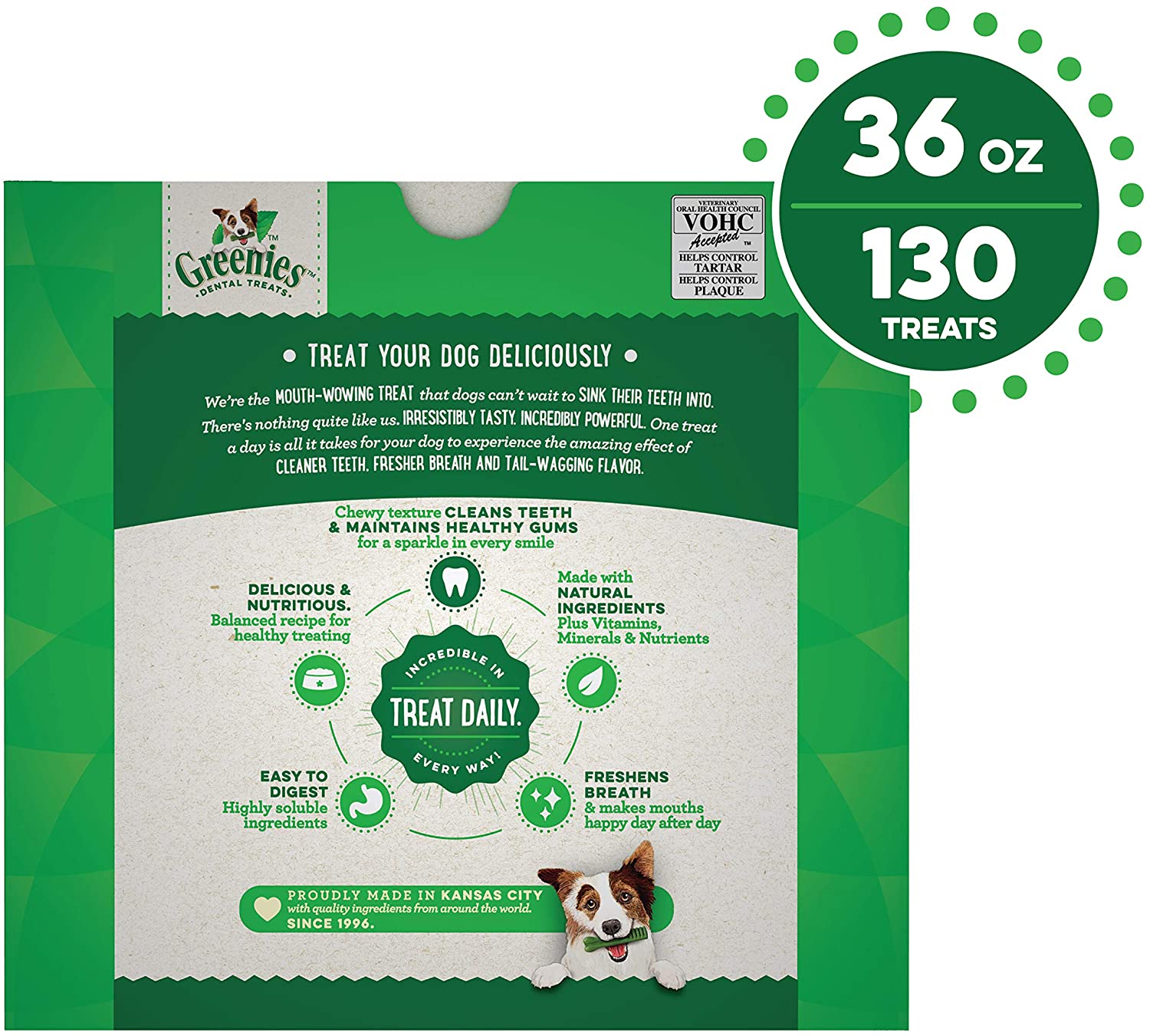 Greenies Teenie Value Tub Treat Pack Dental Dog Treats - 36 oz - 130 Count