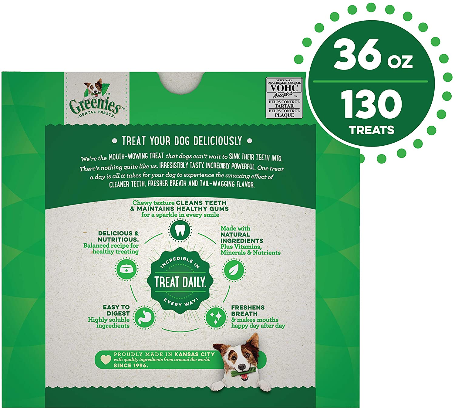 Greenies Teenie Value Tub Treat Pack Dental Dog Treats - 36 oz - 130 Count  