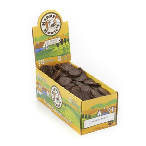 Happy Howie's 2" Mini Beef Burgers Natural Dog Chews - 126 ct Case - Case of 1
