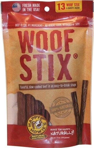 Happy Howie's Beef 6" Beef Woof Stix Natural Dog Chews - Baker's Dozen