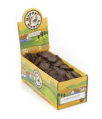 Happy Howie's Bulk Beef Burgers Dog Jerky Treats - 2 In - 125 Pieces