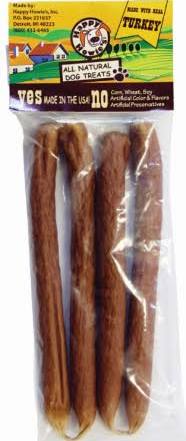 Happy Howie's Deli Style Sausages 12" Sausage Individually Wrapped Turkey Natural Dog Chews - 19 ct Case - Case of 1