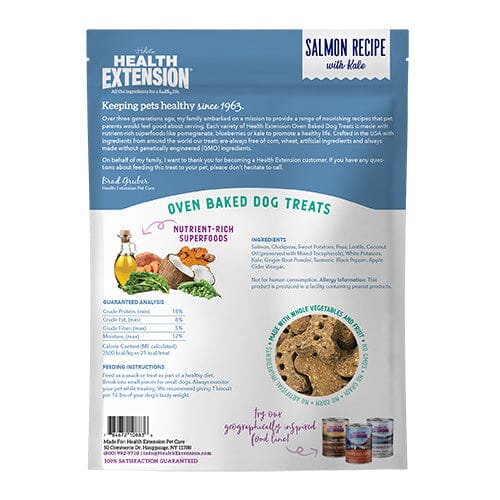 Health Extension Oven Baked Dog Treats Salmon with Kale