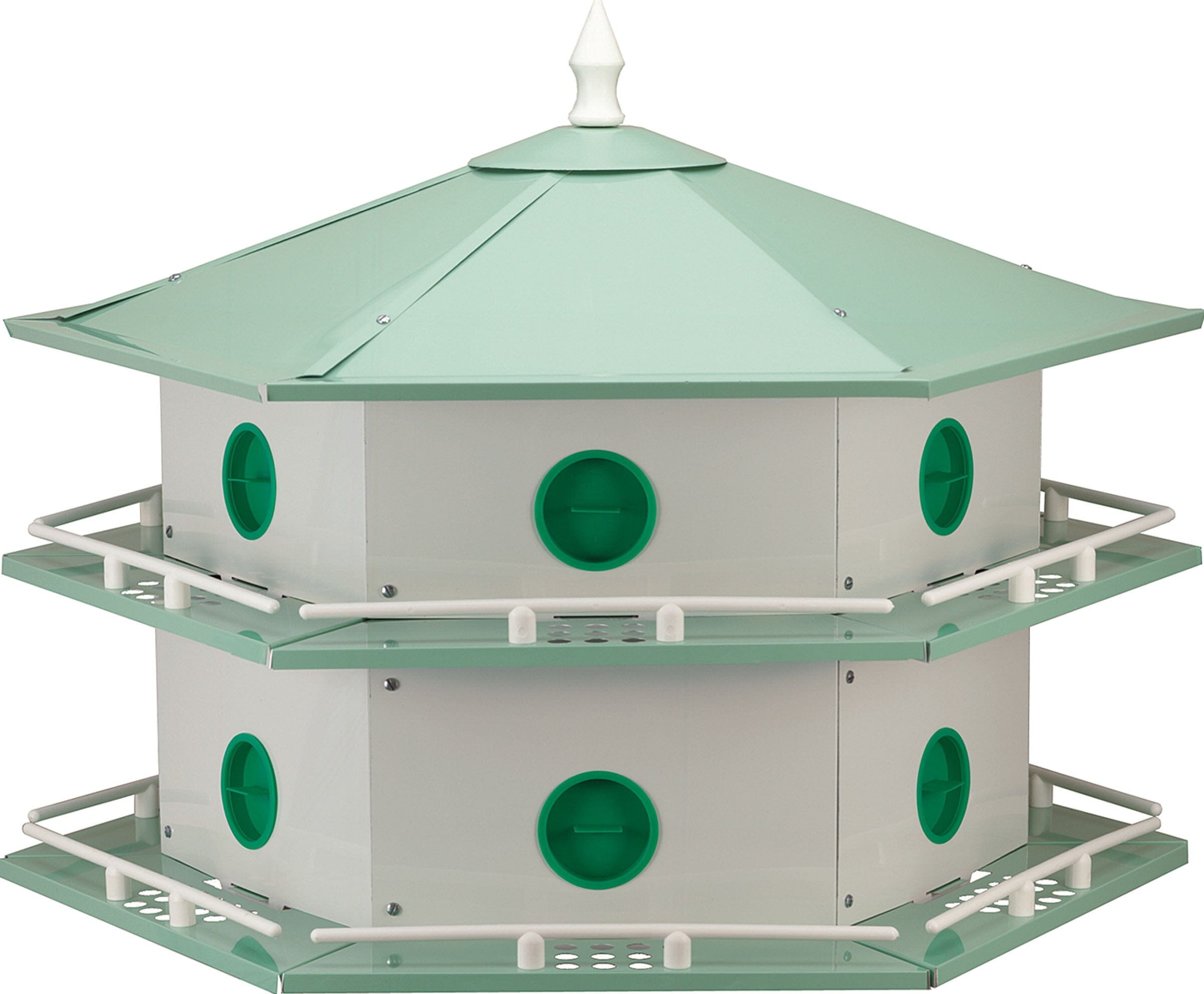Heath Deluxe Aluminum Purple Martin House - Green - 12 Room