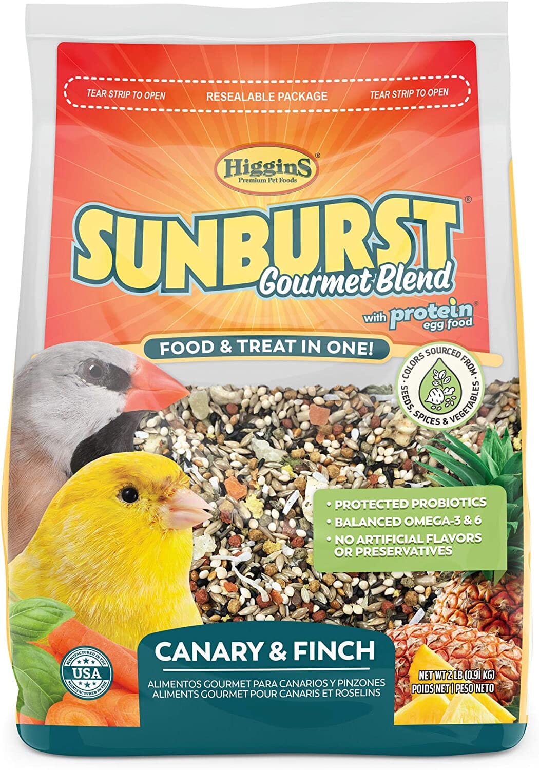 Higgins Gourmet Diets 2 Canary/Finch Bird Food - 2 Lbs