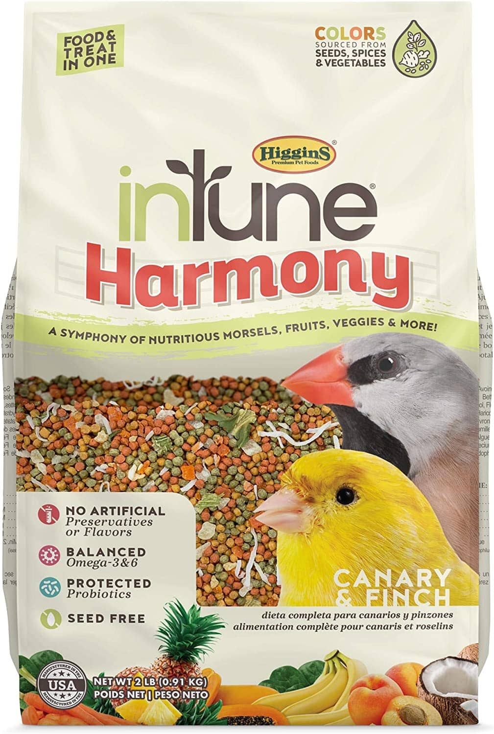 Higgins Intune Natural Harmony Canary and Finch Bird Food - 2 Lbs