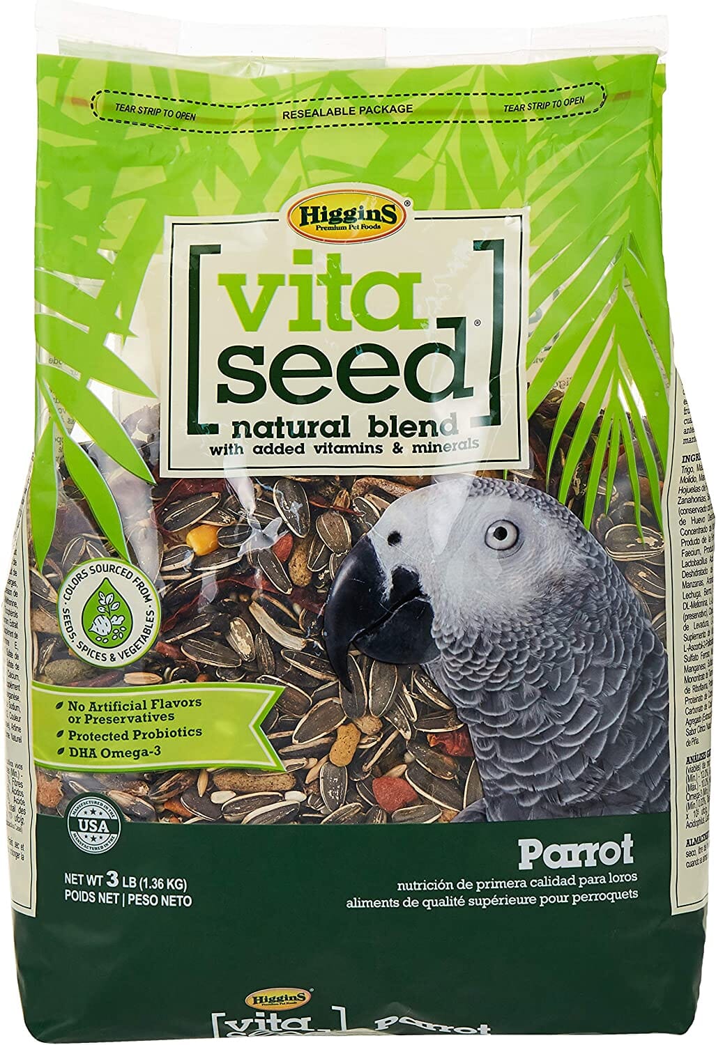 Higgins Nederlands Vita Seed Vita Parrot Bird Food - 3 Lbs