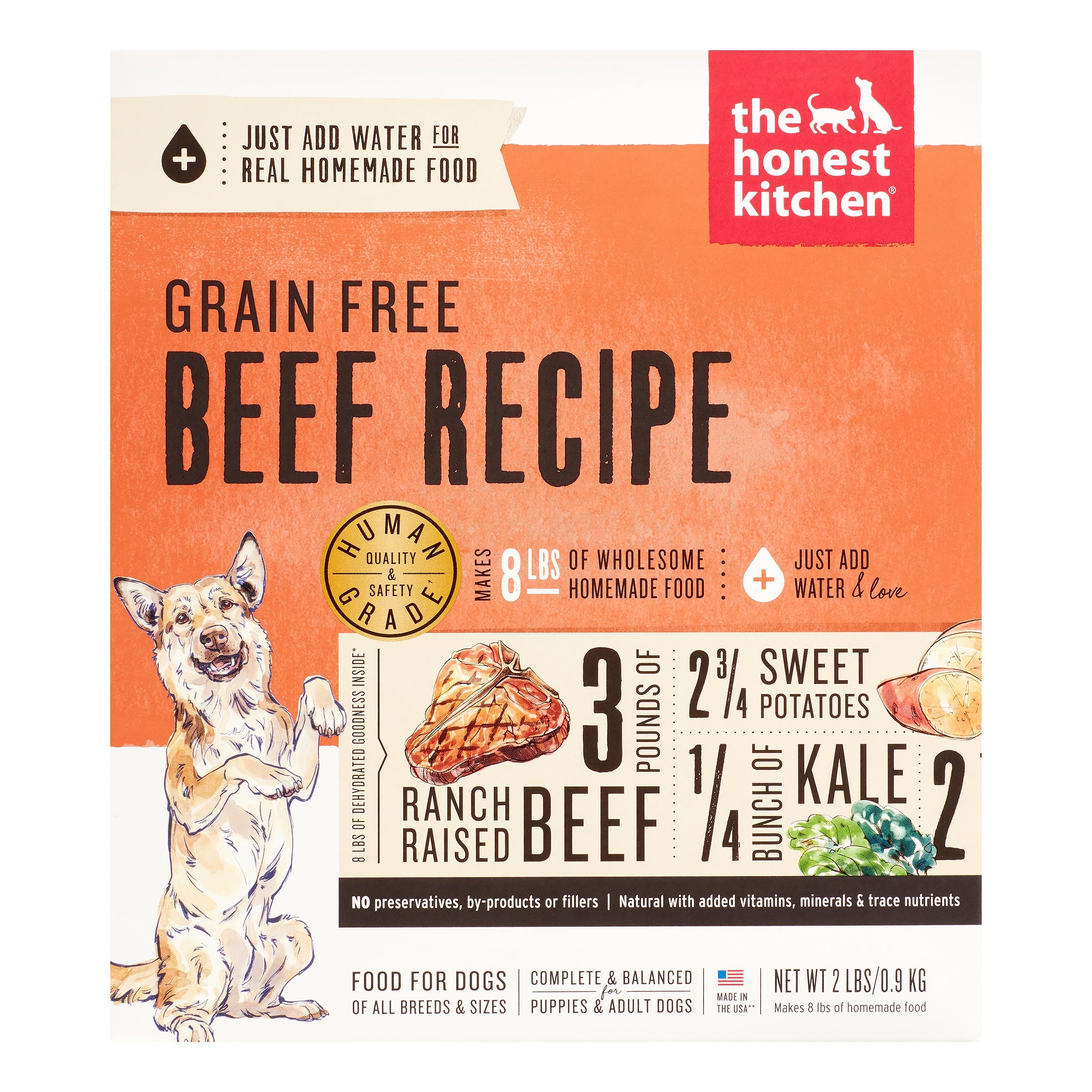 Honest Kitchen Grain-Free Beef Dehydrated Dog Food - 2 lbs BOX