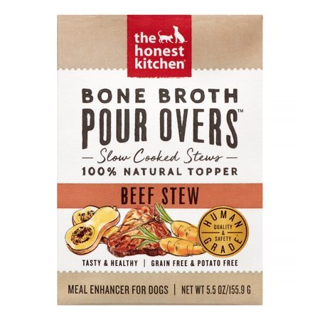 Honest Kitchen Pour Bones Broth Beef Wet Dog Food - 5.5 Oz - Case of 12