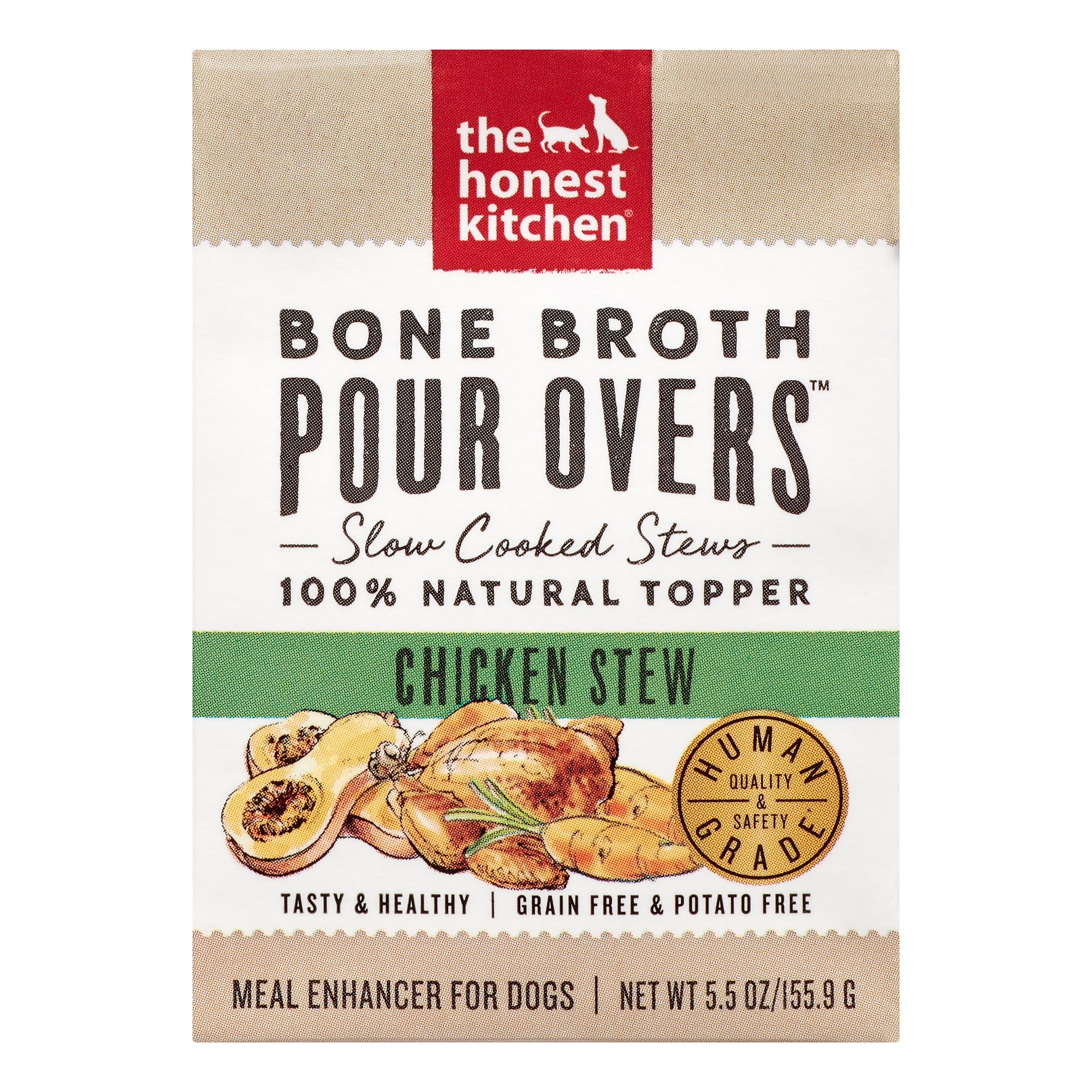 Honest Kitchen Pour Bones Broth Chicken Wet Dog Food - 5.5 Oz - Case of 12
