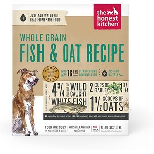 Honest Kitchen Whole Grain Fish Oats Dehydrated Dog Food - 4 lb Box