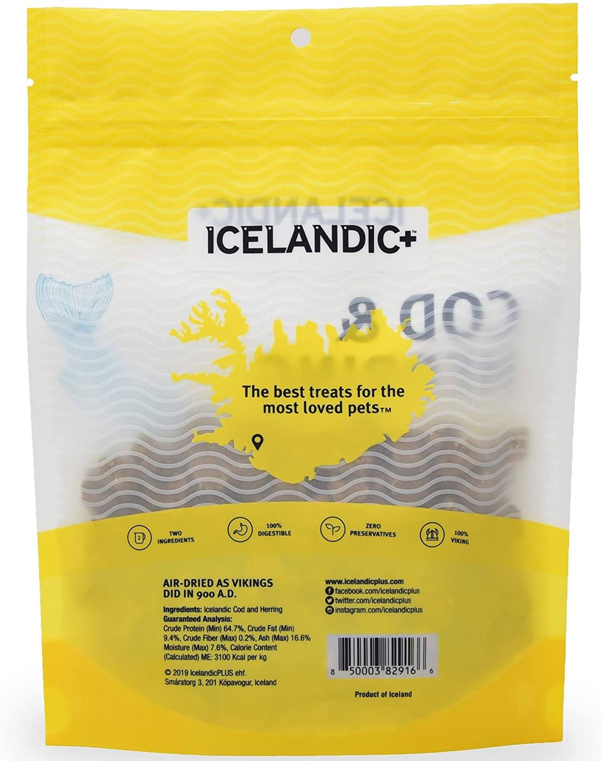 Icelandic+ Cod & Herring Combo Bites Natural Chewy Cat and Dog Treats - 3.52 oz  