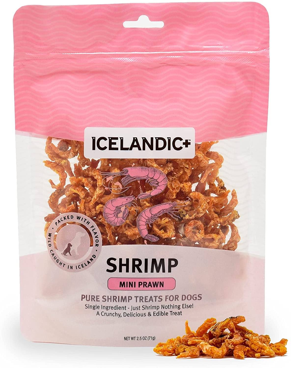 Icelandic+ Mini Shrimp Treats Natural Dehydrated Cat and Dog Treats - 2.5 oz  