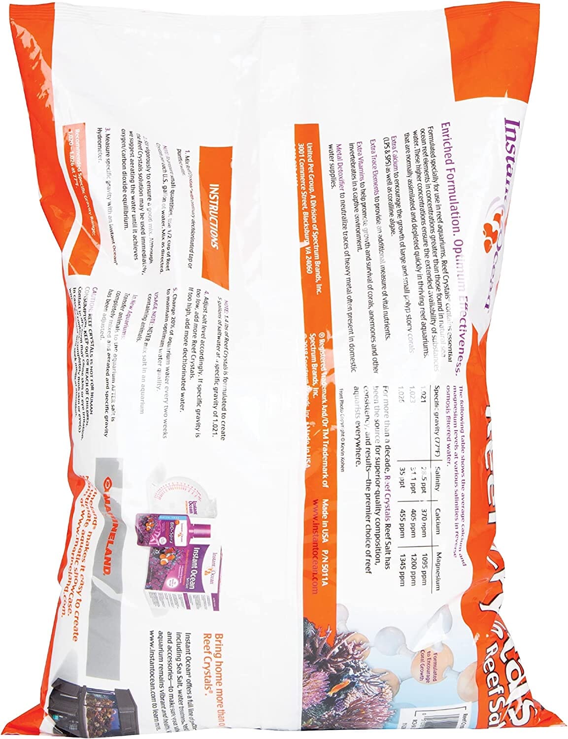 Instant Ocean Reef Crystals Reef Salt Box Aquarium Marine Salt - 50 Gal