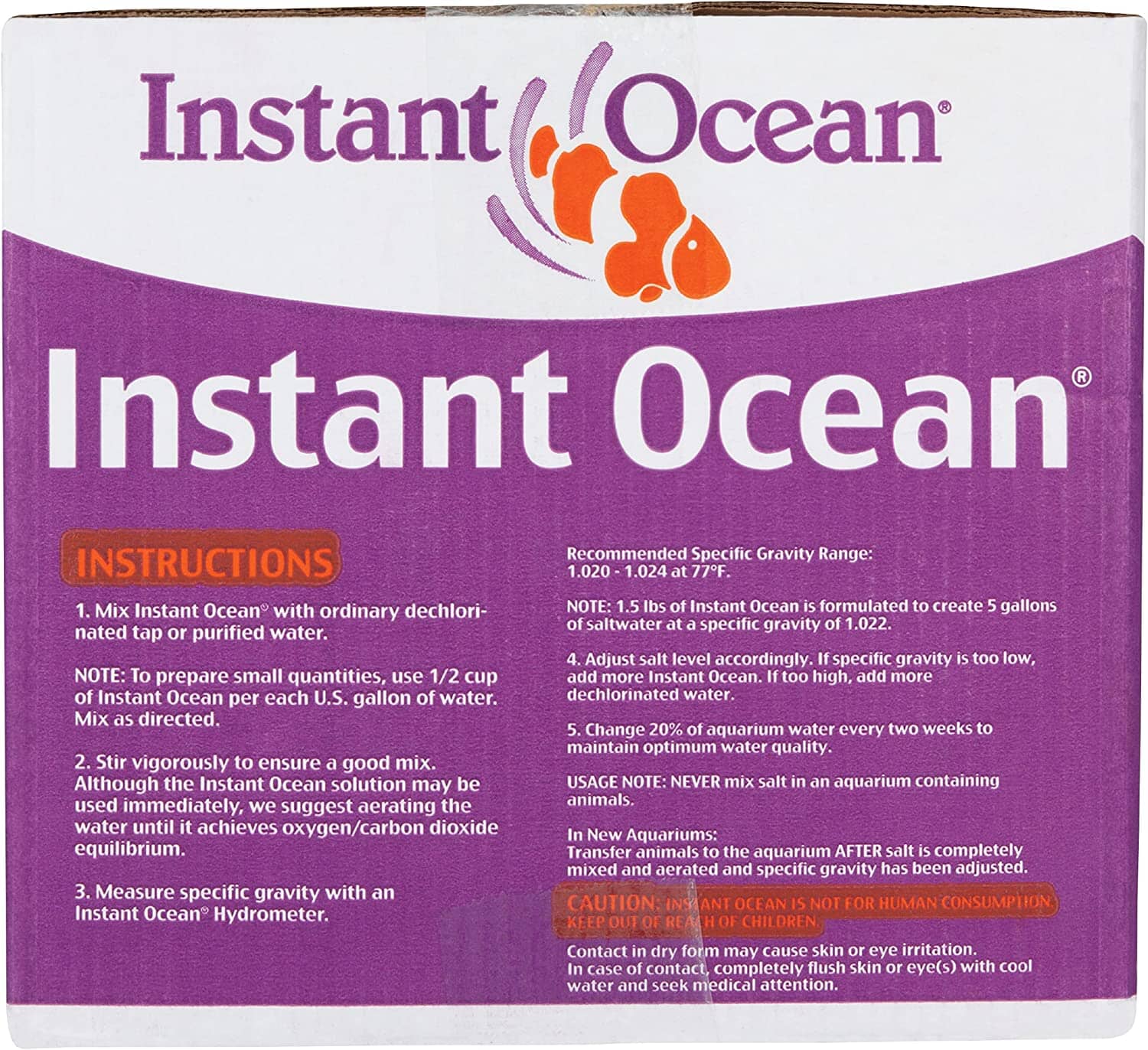 Instant Ocean Sea Salt Box Aquarium Marine Salt - 200 Gal