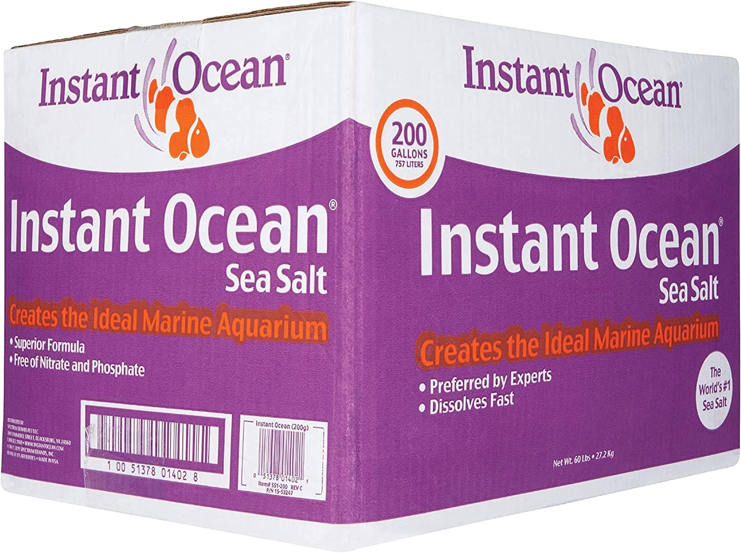 Instant Ocean Sea Salt Box Aquarium Marine Salt - 200 Gal