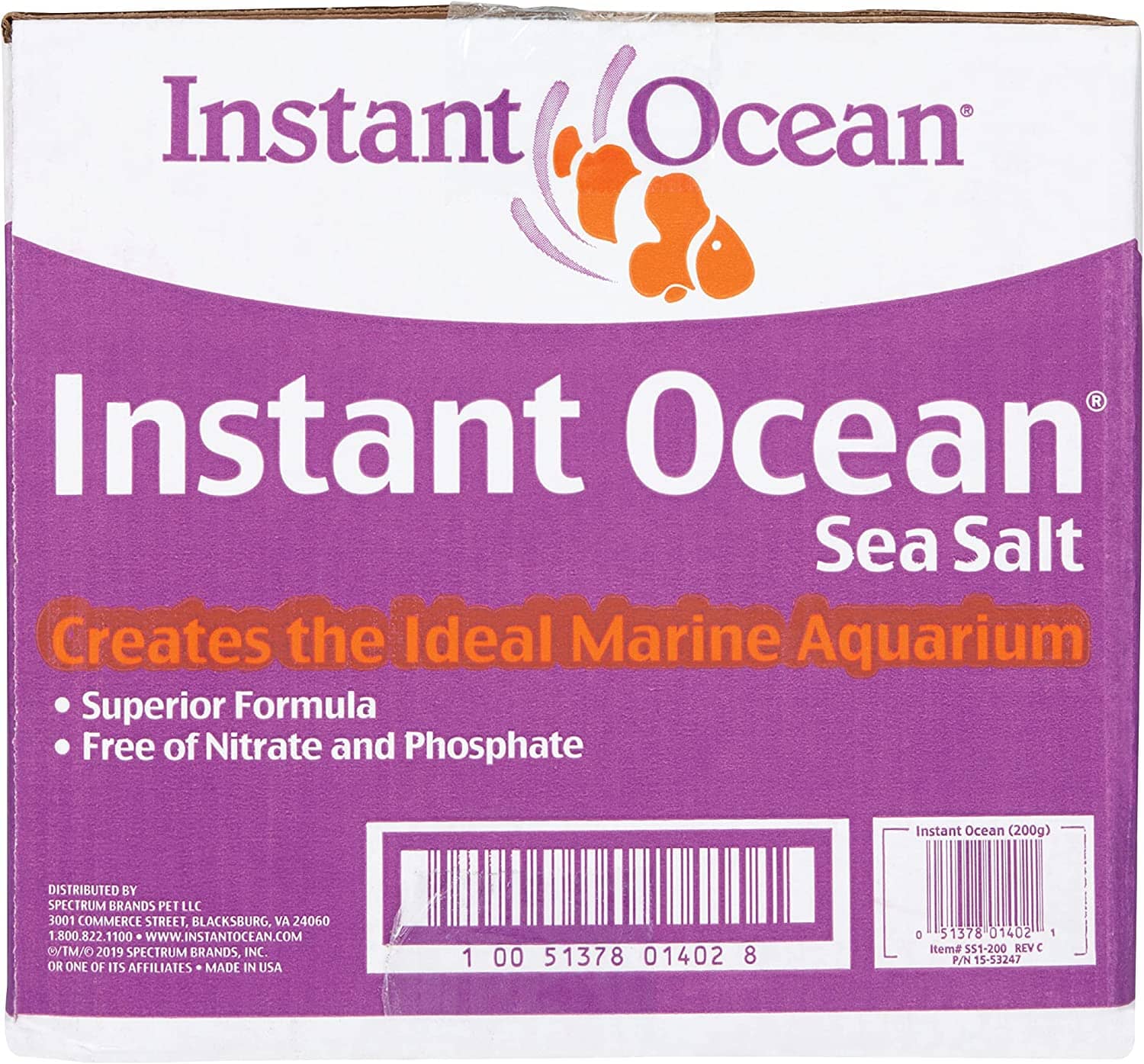 Instant Ocean Sea Salt Box Aquarium Marine Salt - 200 Gal