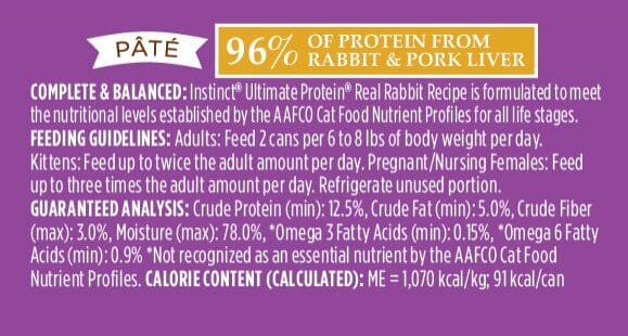 Instinct Ultimate Protein Grain Free Rabbit Natural Canned Cat