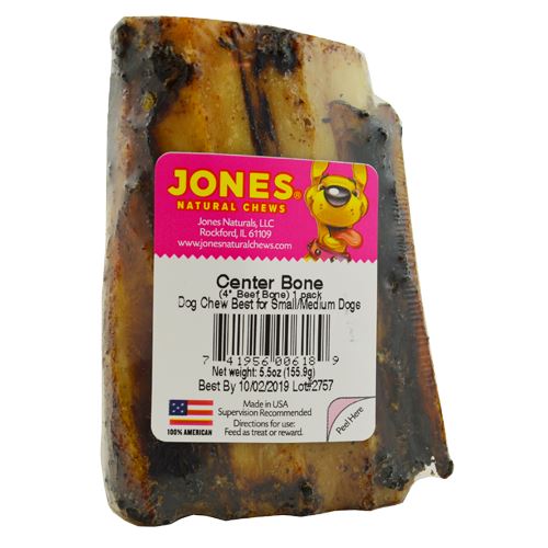 Jones Natural Chews Meaty Smoked Beef Center Bones Natural Dog Chews - 4 Inch - 40 Count