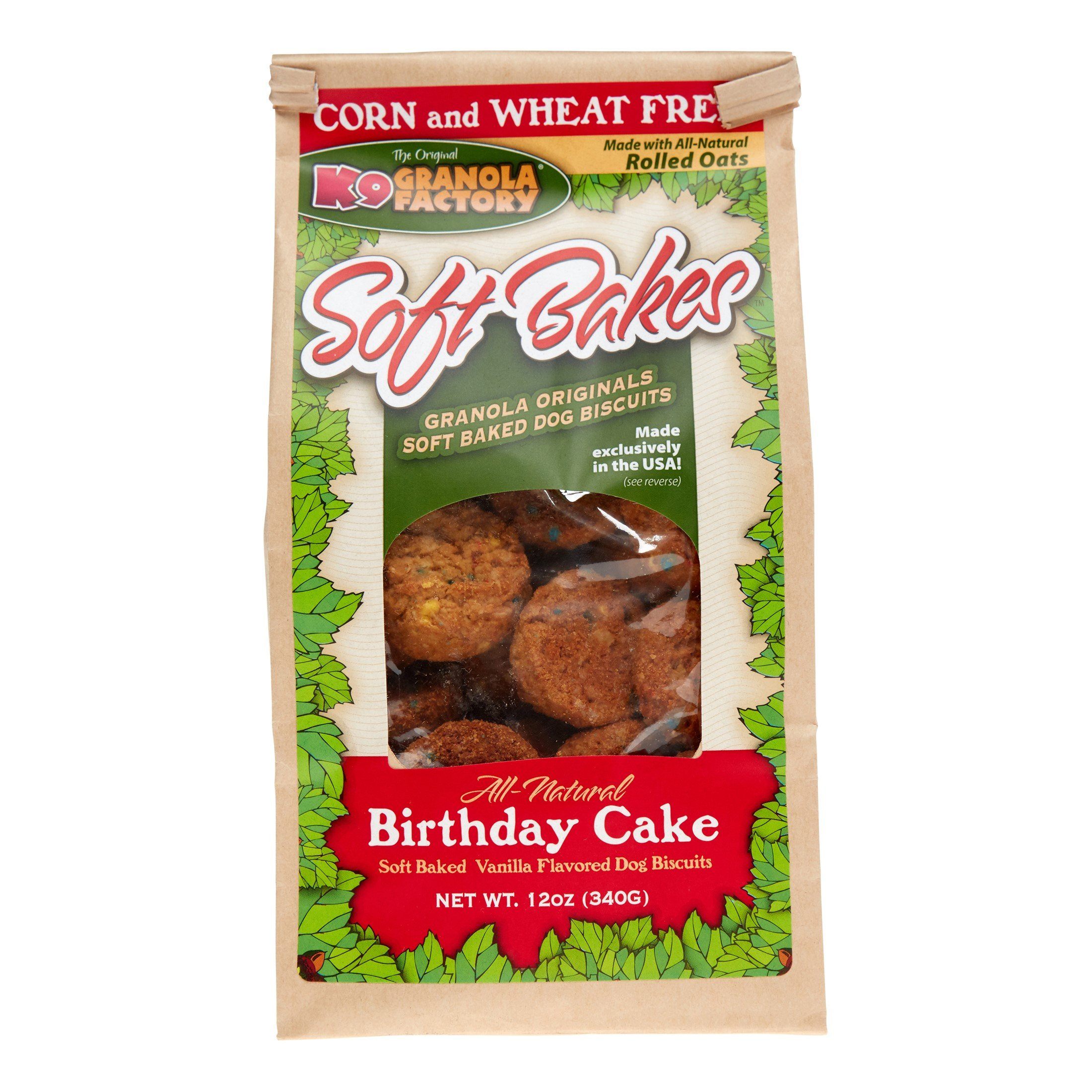 K9 Granola Granola Soft Bakes Birthday Cake Crunchy Dog Treats - 12oz