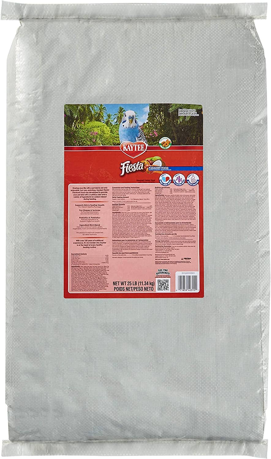 Kaytee Fiesta Parakeet Food - 25 lb