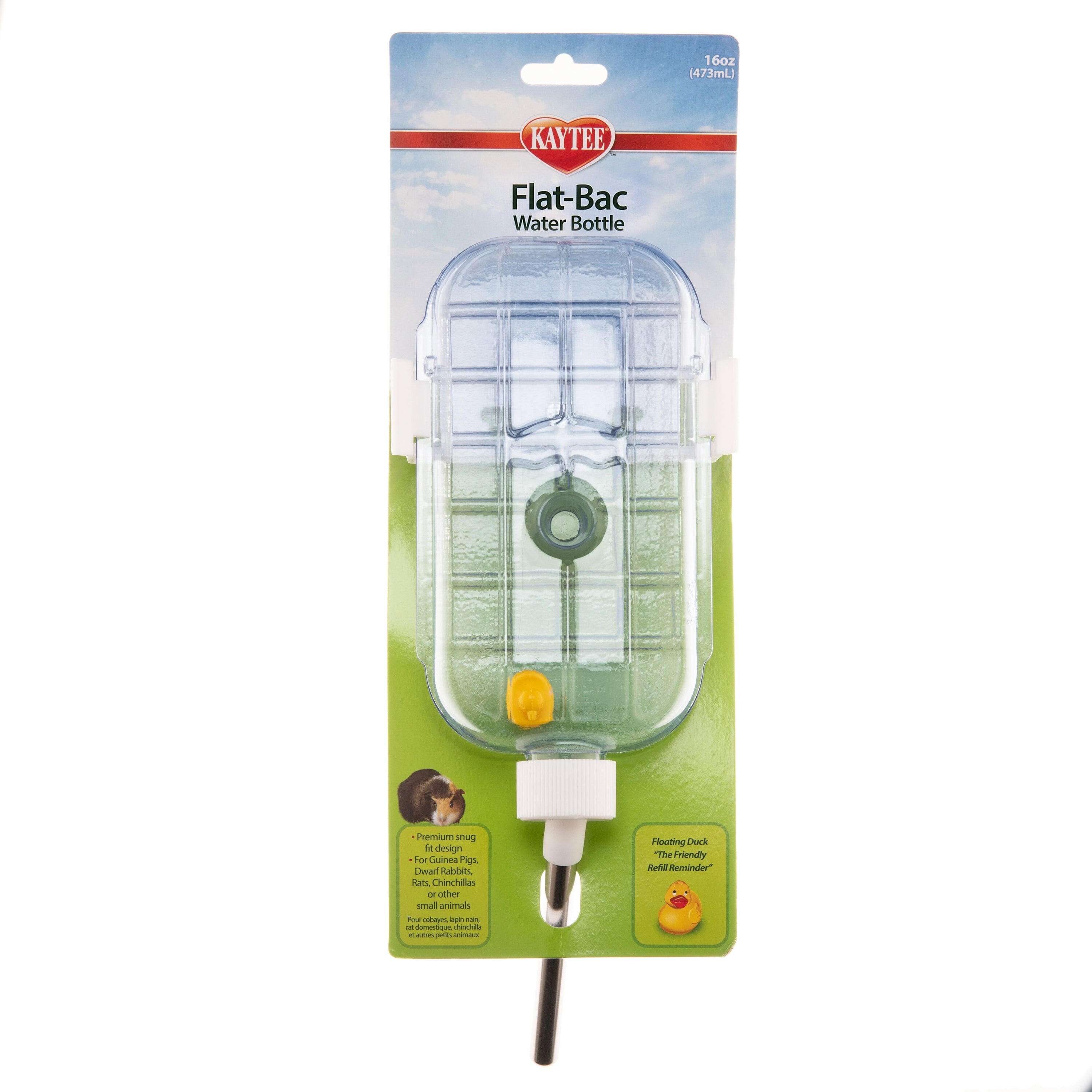 Kaytee Flat-Bac Water Bottle Clear