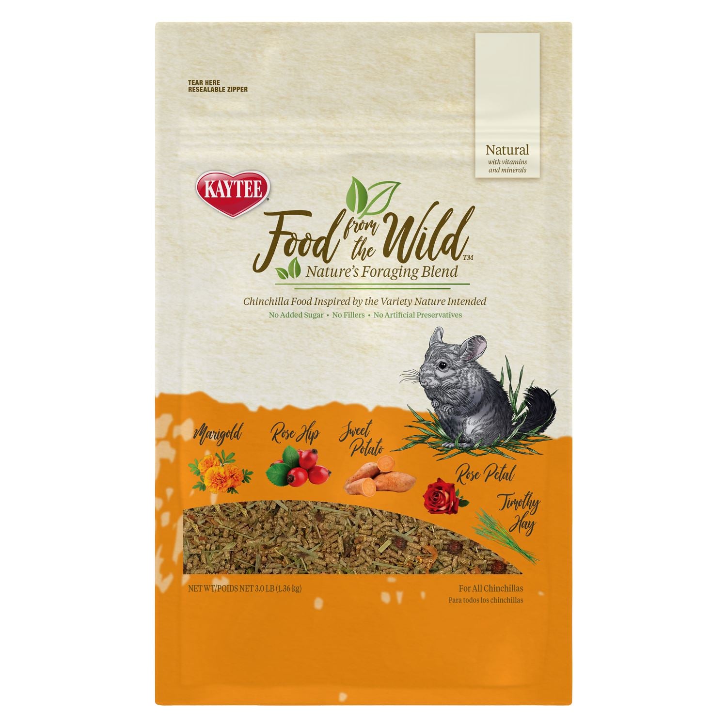 Kaytee Food From The Wild Chinchilla - 3 lb