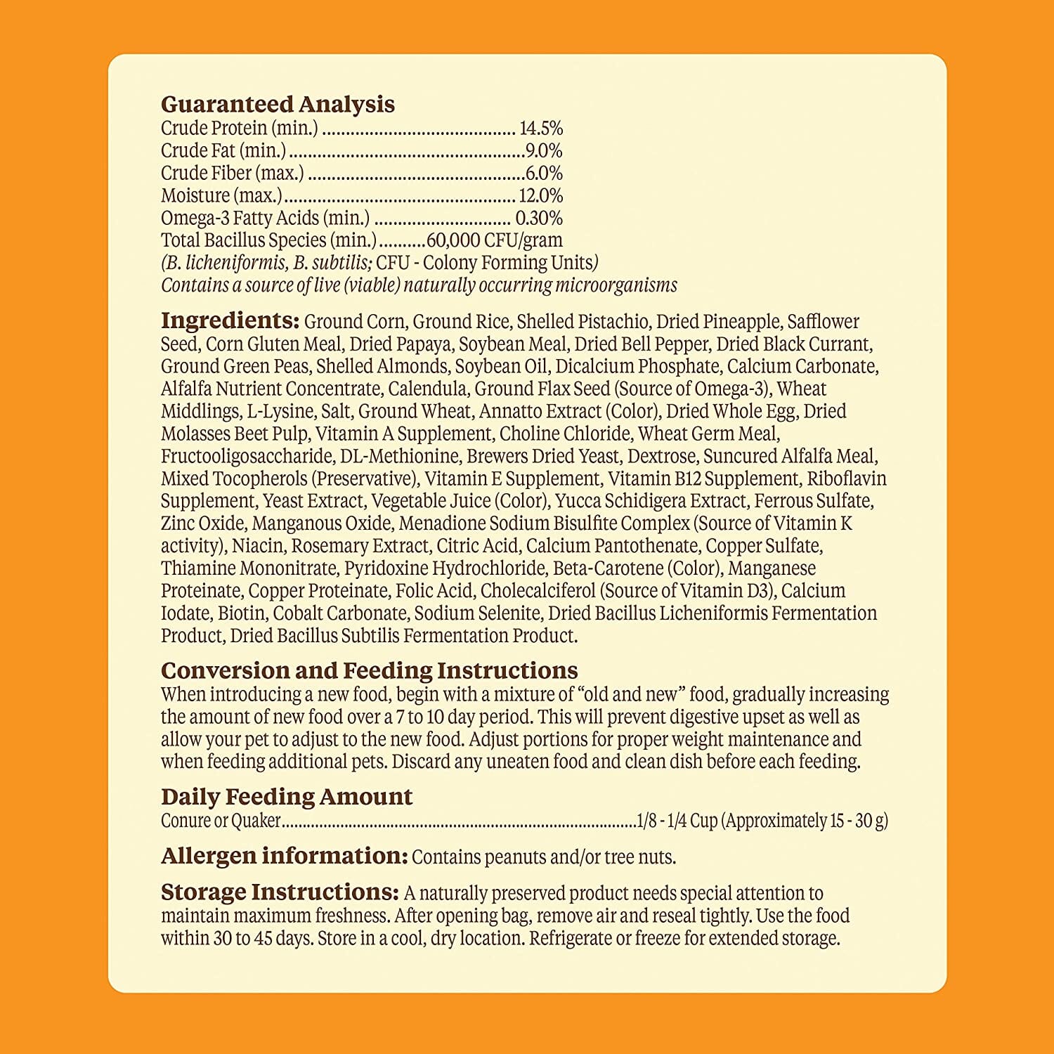 Kaytee Food from the Wild Conure - 2.5 lb