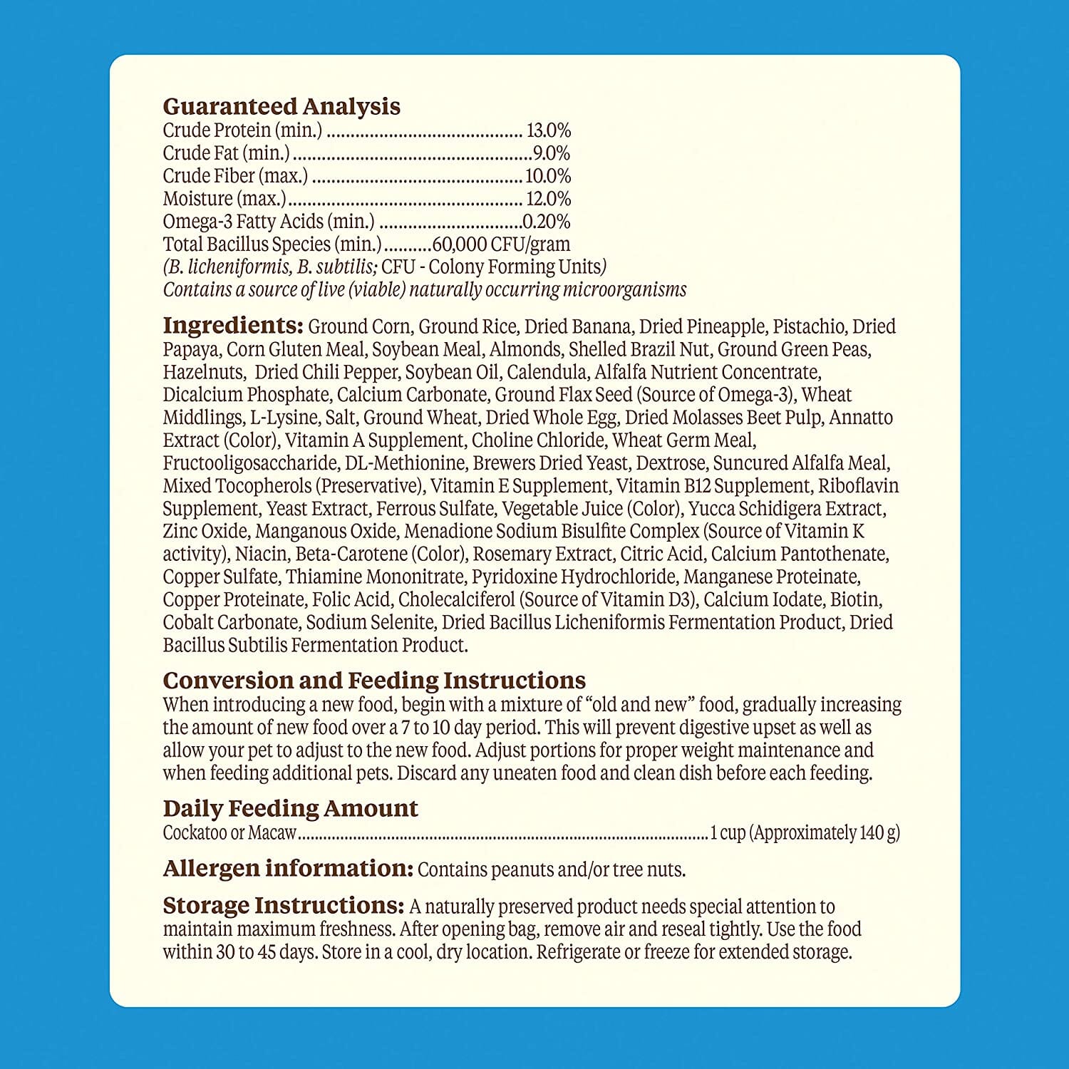 Kaytee Food from the Wild Macaw - 2.5 lb