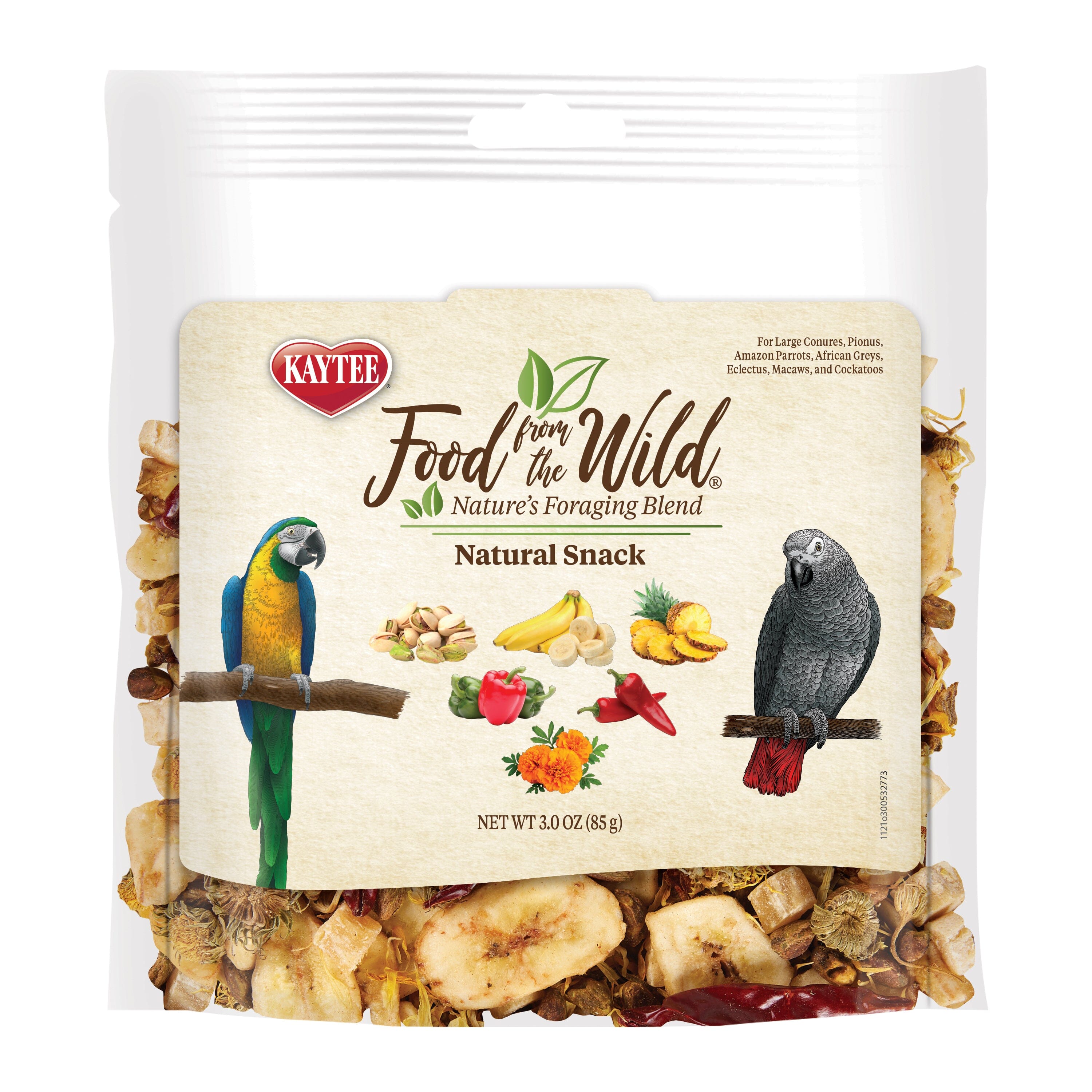 Kaytee Food from the Wild Natural Snack Med/Lrg Pet Bird - 3 Oz