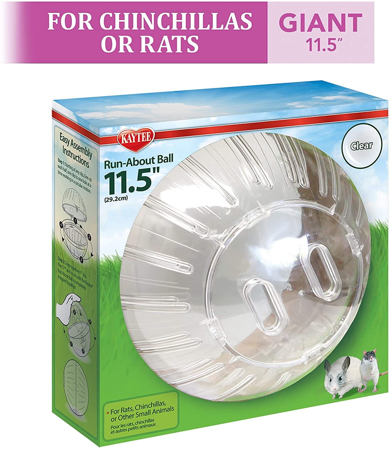 Kaytee Giant Run-About Exercise Ball Clear - 11.5 in