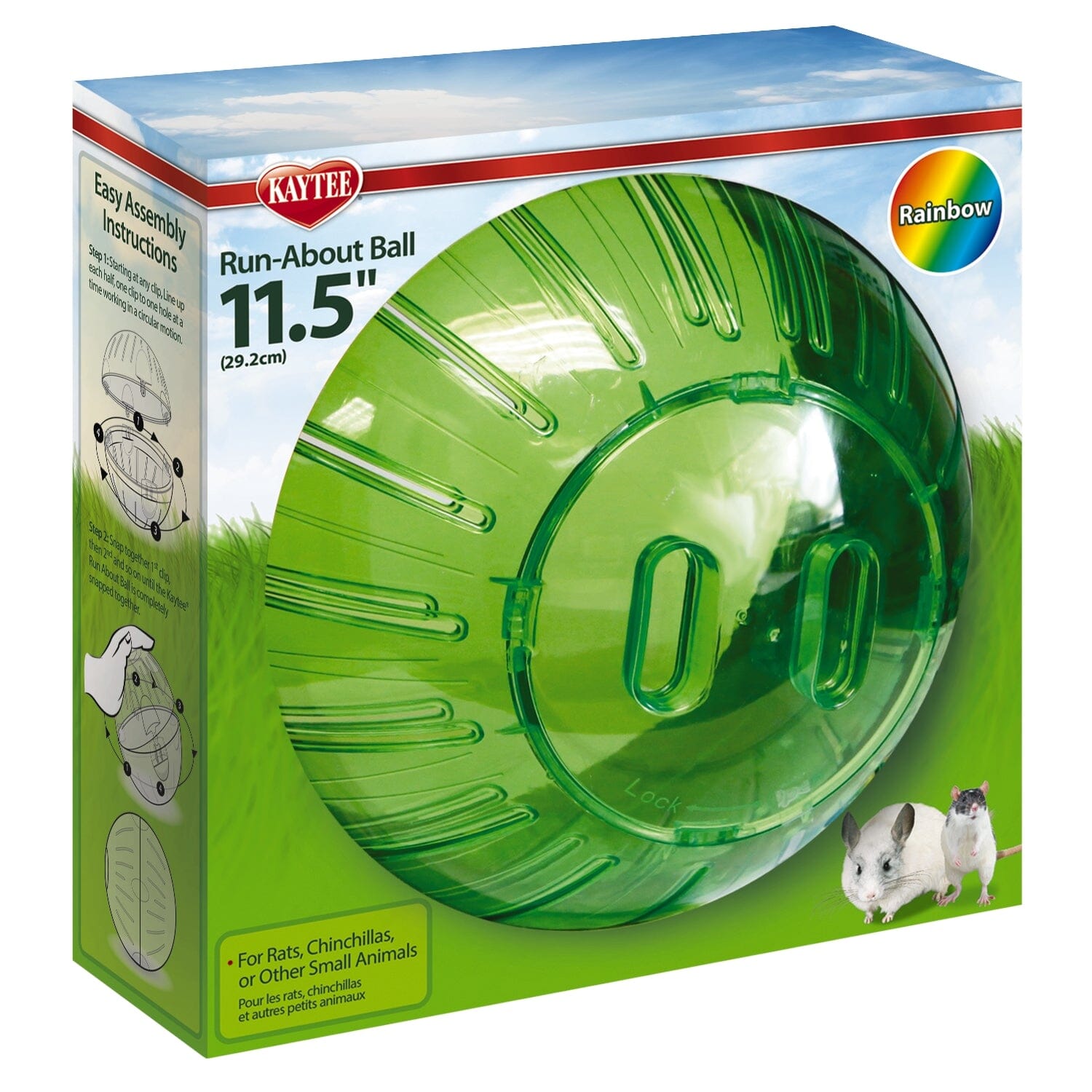 Kaytee Giant Run-About Exercise Ball Rainbow - 11.5 in