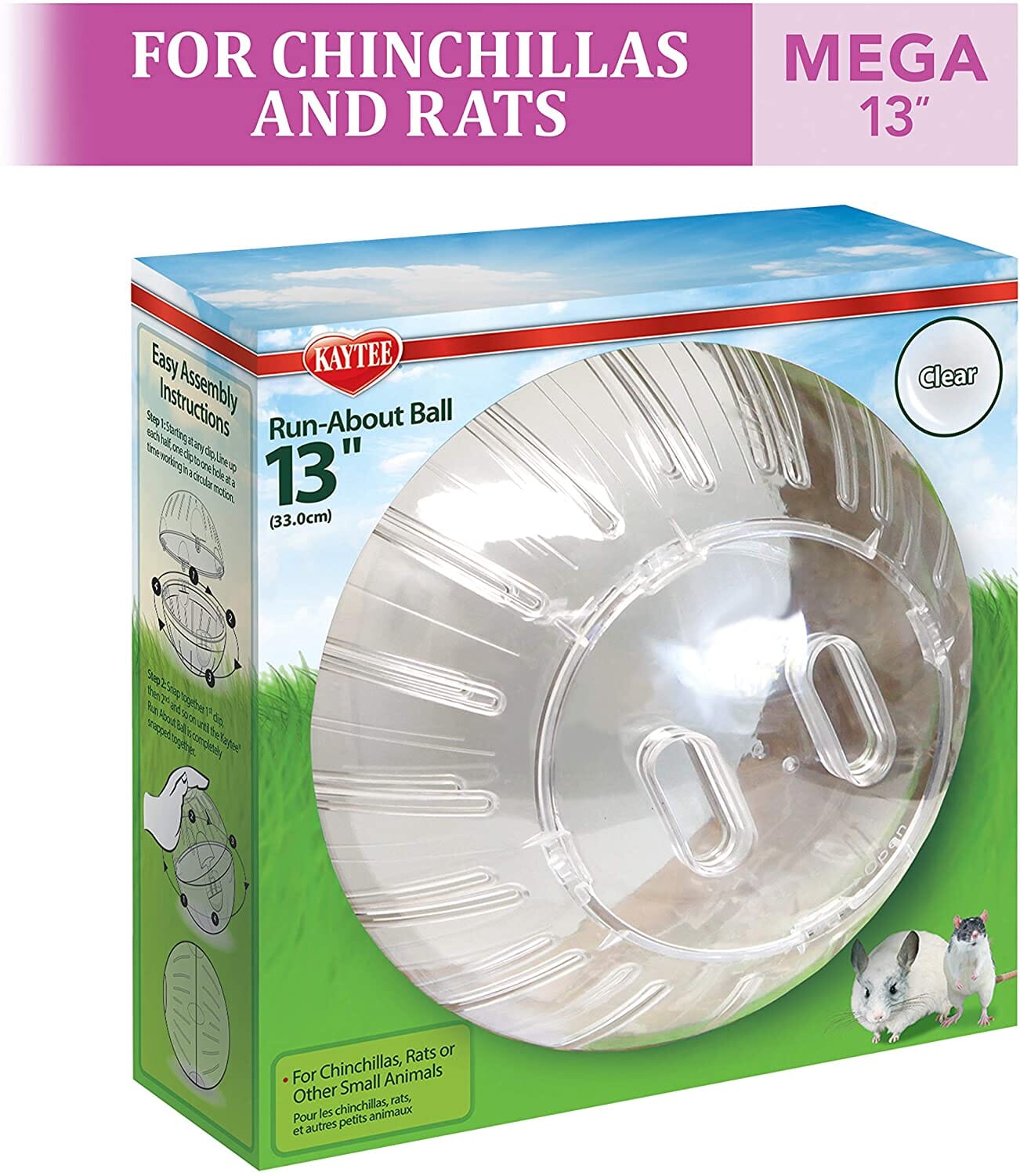 Kaytee Mega Run-About 13" Exercise Ball Clear - 13 in Diameter