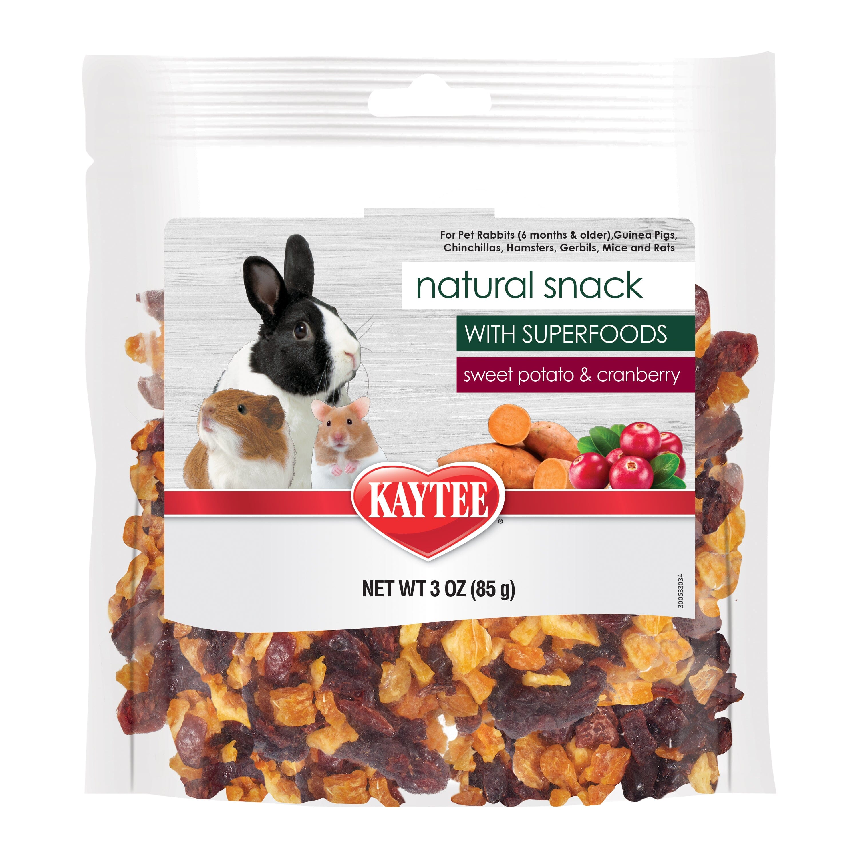Kaytee Natural Snack with Superfoods Sweet Potato & Cranberry - 3 Oz