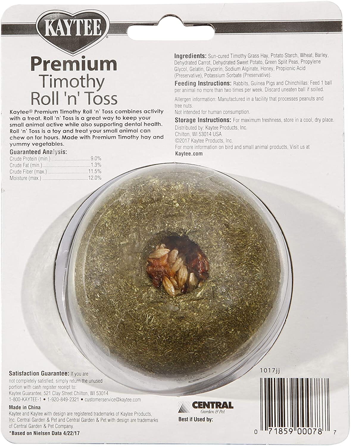 Kaytee Premium Timothy Roll'n'Toss Treat