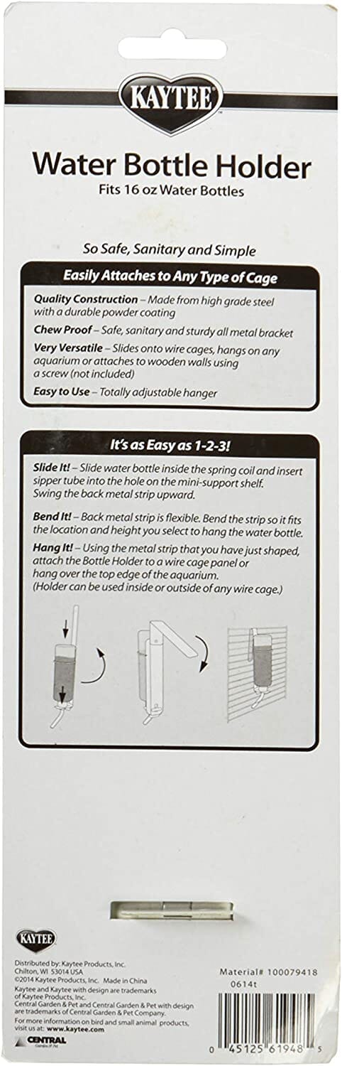 Kaytee Water Bottle Holder White - 16 Oz