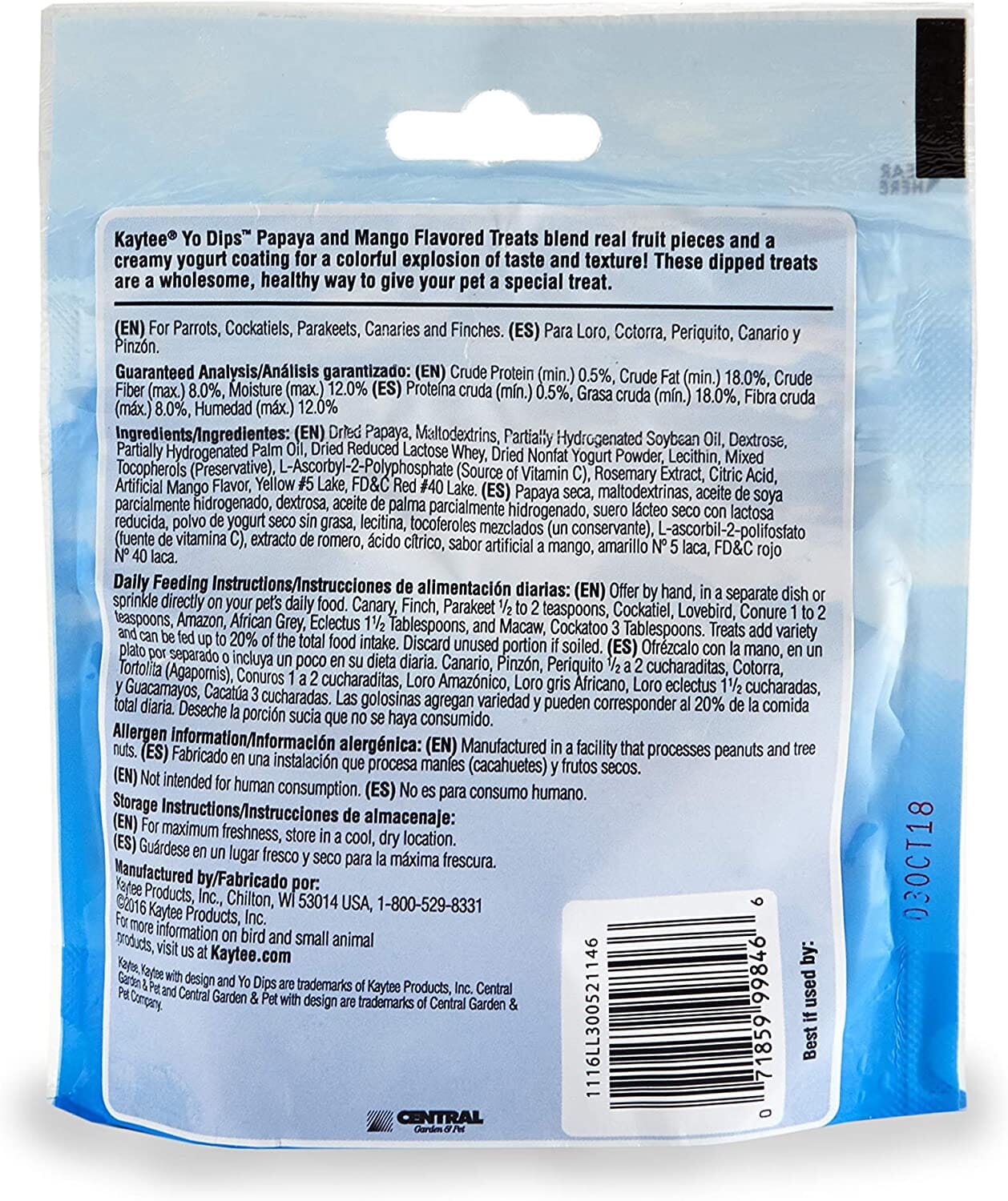 Kaytee Yo Dips All Pet Birds -- Mango and Papaya - 2.5 Oz