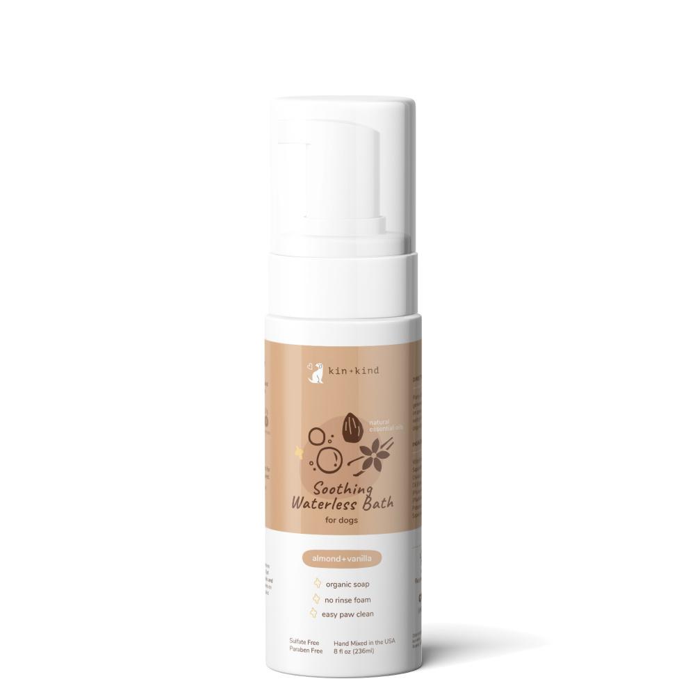 KIN + KIND Soothing Waterless Bath Cat and Dog Shampoo - Almond and Vanilla - 8 oz Bottle