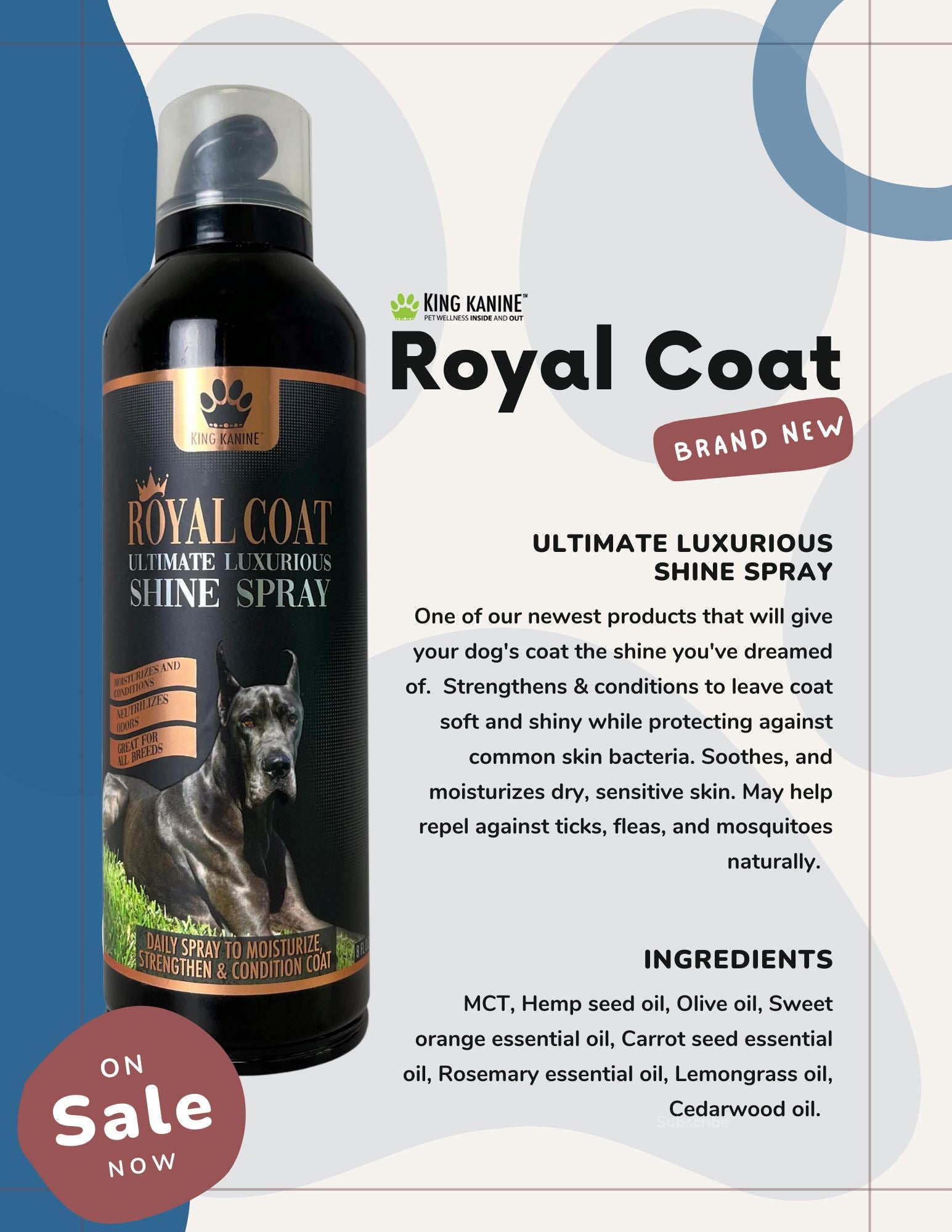 King Kanine King Wellness Royal Coat Dog Supplements - 8 Oz