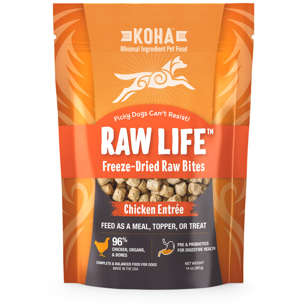 Koha Grain-Free Raw Freeze-Dried Dog Treats Bites Chicken - 14 Oz