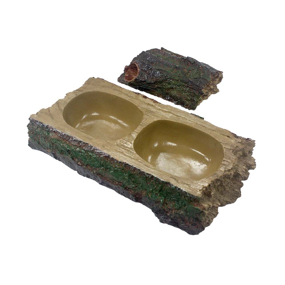 Komodo Forest Dual Feeder Bowl - Brown