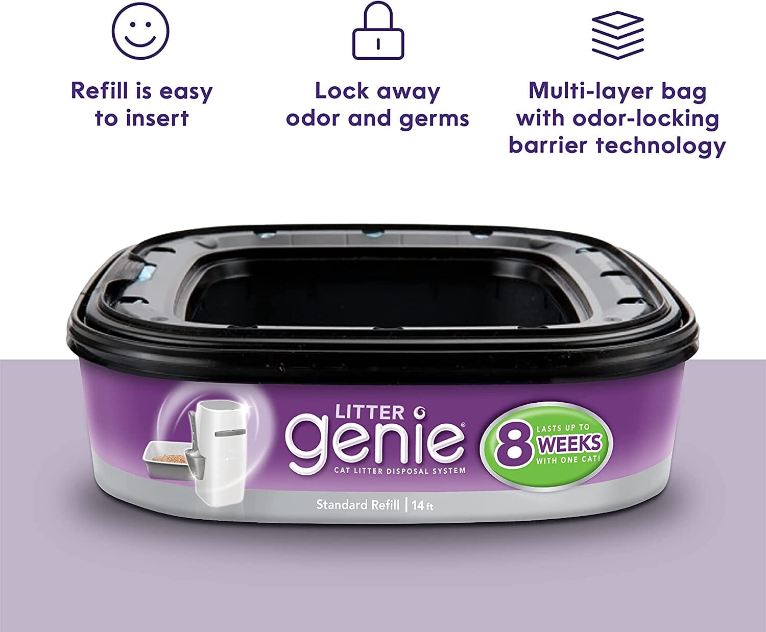 Litter Genie Litter Genie Plus Refill Cat Litter Disposal System - Black - 4 Pack  