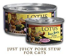 Lotus Just Juicy Stew Pork Canned Cat Food - 5.3 Oz - Case of 24