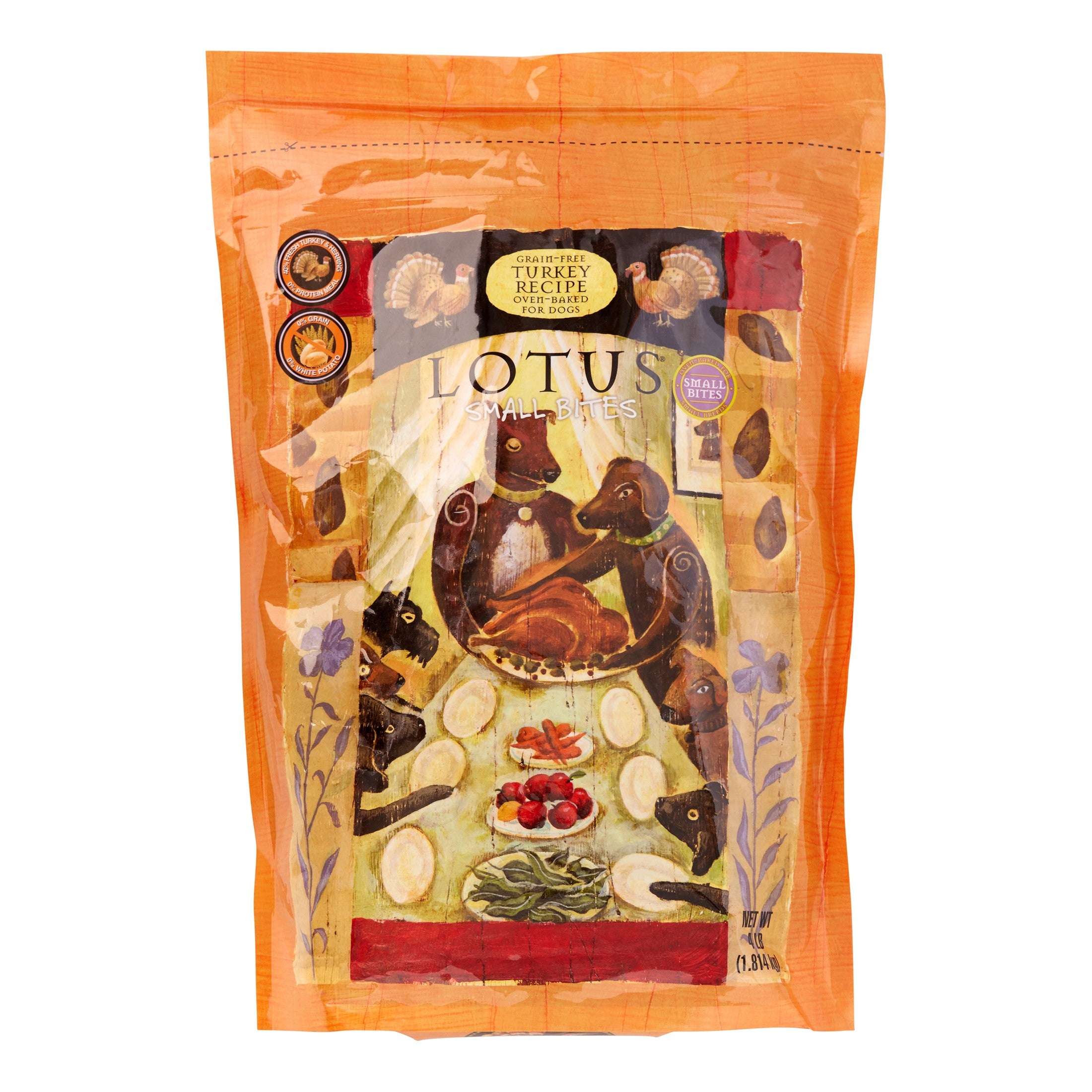 Lotus Small Bites Grain-Free Adult Turkey Dry Dog Food - 4 lbs