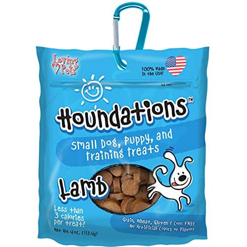 Loving Pets Houndations USA Training Treats with Carabiner Soft and Chewy Dog Treats - Lamb - 4 Oz