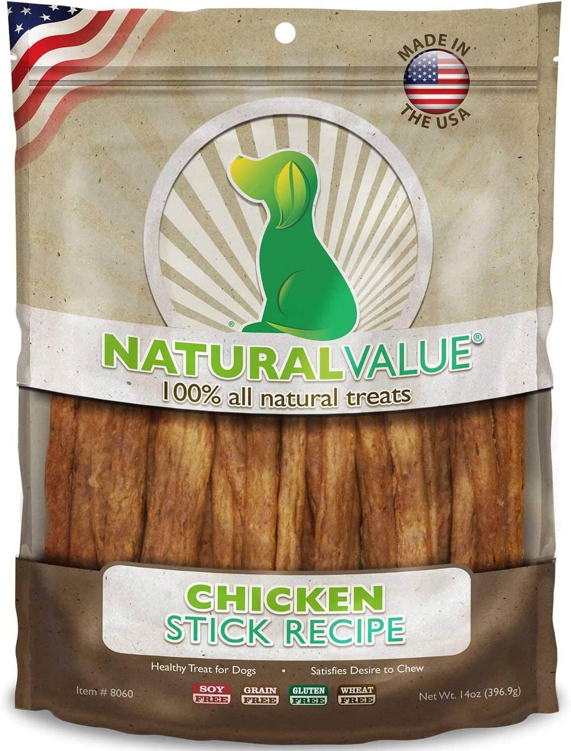 Loving Pets Natural Value USA Stick Recipe Natural Dog Chews - Chicken - 14 Oz