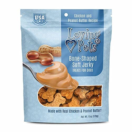 Loving Pets Soft Jerky Bones Soft and Chewy Dog Treats - Chicken and Peanut - 6 Oz